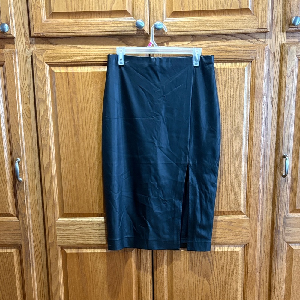 Express Classic Black faux Leather Pencil Skirt